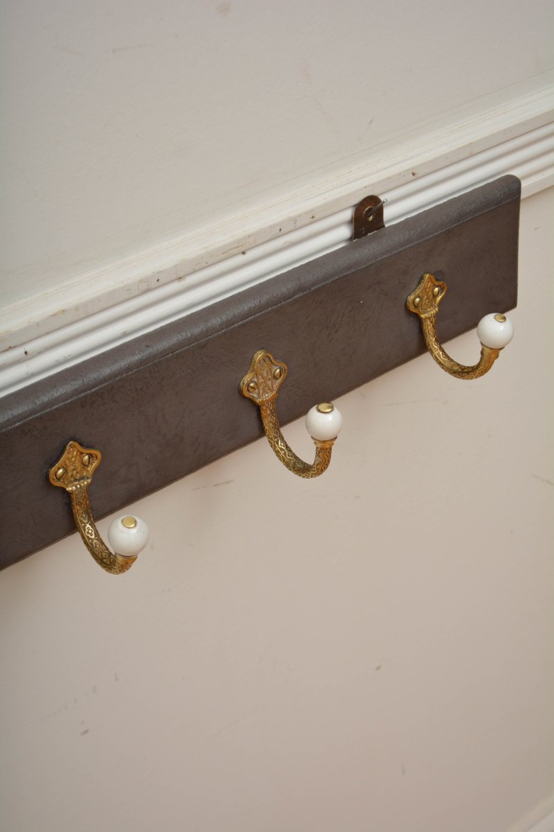 Victorian Brass Coat Hooks Coat Rack - Image 17